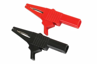 Crocodile Clips 1000v RED BLACK 4mm BANANA PLUG Connectors Female Wide Jaw LL