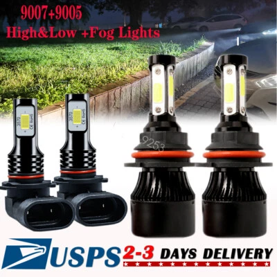 4X 9007 9145 LED Headlights Fog Light Combo Bulbs For Ford F150 1999-2002 2003 - Image 1 of 4