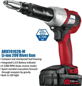 ACDelco Cordless Li-ion 20V MAX. BLDC Motor Rivet Gun - Picture 1 of 4