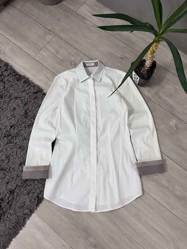 🔥90 年代 Brunello Cucinelli Archive 罕见衬衫连衣裙 Y2K — 第 1/4 张图片