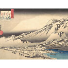 Hiroshige Evening Snow On Mount Hira Japanese Wall Art Canvas Print 18X24"