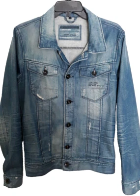 Chaqueta de Jean Jack & Jones Denim Envejecida Unisex Talla S Negra Botón Frontal Ch Pkts Foto 1 de 4