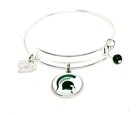 Michigan State University Spartans Bangle Charm Bracelet Cover