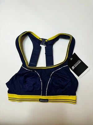 Shock Absorber navy blue/yellow ultimate run bra multiple sizes - xmas gift idea - Image 1 of 4