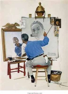 Norman Rockwell photo A4 self portrait - Picture 1 of 1