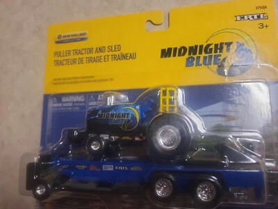1/64 New Holland Midnight Blue Pulling Pro Stock Puller Tractor & Sled Set - Image 1 of 4