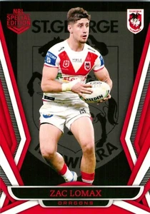 2023 ST GEORGE ILLAWARRA DRAGONS NRL Card ZAC LOMAX Special Edition - Picture 1 of 3