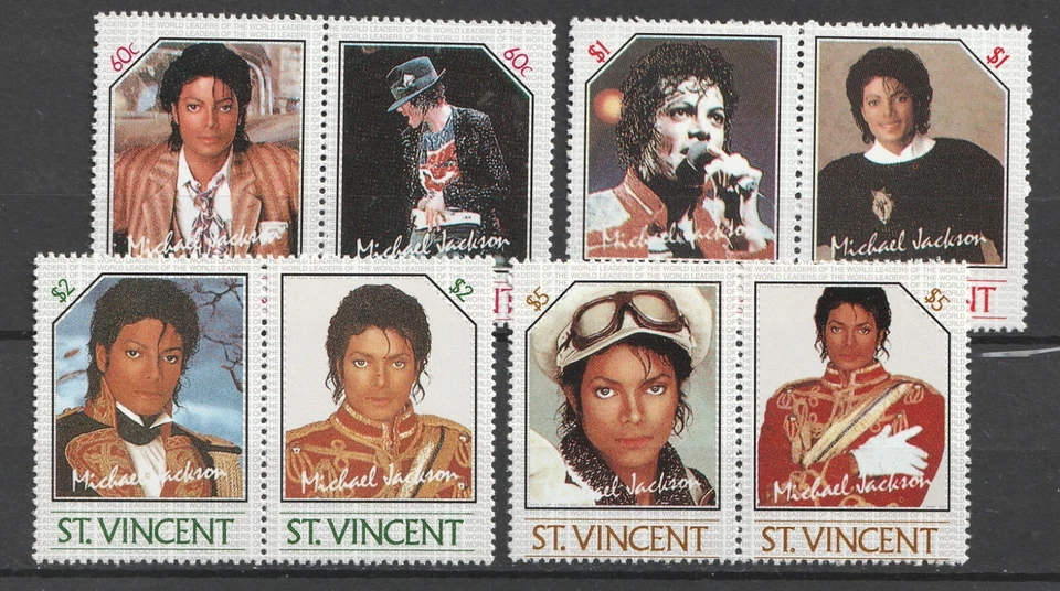 1985 St. Vincent Sc# 894-97 set - Michael Jackson postage stamps. MNH Cv$6.70 - Image 1 of 1