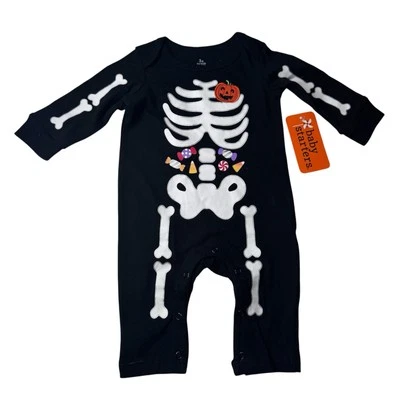 Baby Starters NUEVO Body Mameluco Infantil Manga Larga Negro Una Pieza Halloween Foto 1 de 4