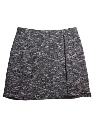 Minifalda Pizarra y Sauce Negra Tweed Cremallera Trasera Talla S Foto 1 de 3