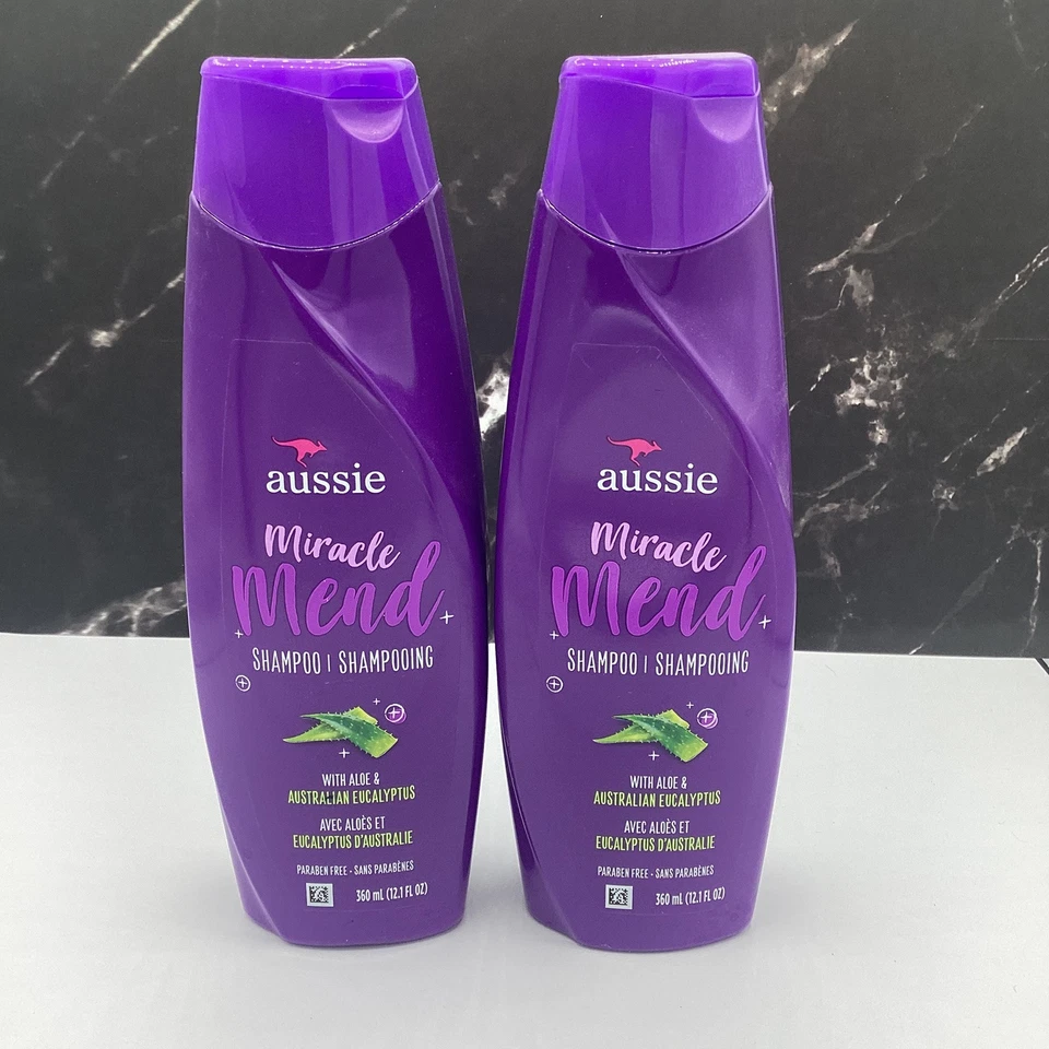 Aussie Miracle Mend Aloe & Australian Eucalyptus Shampoo 12.1 fl oz 2 Bottles - Image 1 of 1