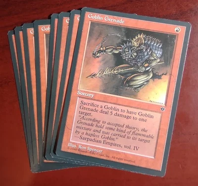 GOBLIN GRENADE x4 mtg NM/NM-   Fallen Empires 4 Common Ron Spencer Art - Image 1 of 2