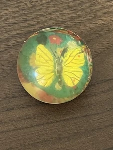 Vintage 1980s Bouncy Ball 2” With Butterfly Inside Multi Color Swirl - Picture 1 of 3
