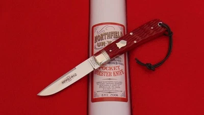 Cuchillo de raya de hoja fija Great Eastern P74 de regaliz rojo con hueso jigged GEC P74525 Foto 1 de 4