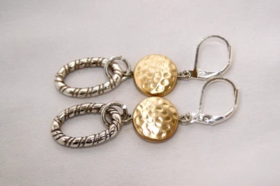 Pendiente colgante Brighton dorado mediterráneo alterado aro con palanca trasera Foto 1 de 2