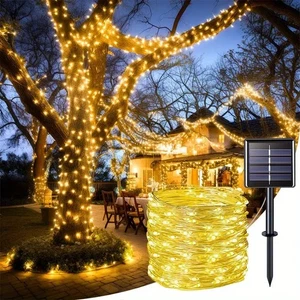 1-4 PC 200 LED Solar Fairy String Lights Outdoor Waterproof Garden Xmas Decor  - Picture 1 of 15