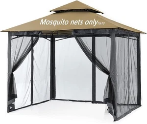 Mosquito Netting for Gazebo Canopy, Replacement Screen Walls Black  - Picture 1 of 7