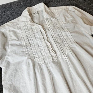 Vintage Christian Dior Baumwolle Nachthemd Pyjama Nachthemd weiß Spitzenbesatz Large - Bild 1 von 7