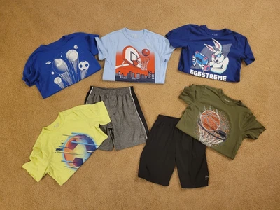 Lote conjunto de pantalones cortos y camisetas para niños talla 7 The children's place RBX, pelota deportiva Foto 1 de 4