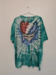 Vtg Grateful Dead Stanhawk Tie Dye Steal Your Face T-shirt Single Stitch 2XL - Picture 1 of 5