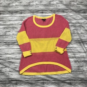 Women's Sweater Pink Size Xlarge Crochet Knitted Pullover  - Picture 1 of 5