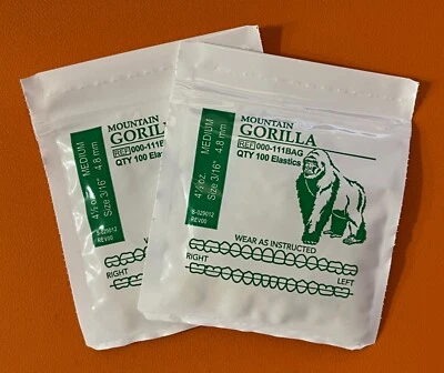 2 Mountain Gorilla American Orthodontics Elastics Braces Bands 200 qty
