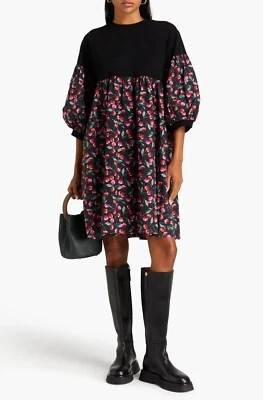 SEE BY CHLOE Voluminous Puff  Sleeves Cotton Poplin Cherry Dress Sezane Gown XL - Image 1 of 4