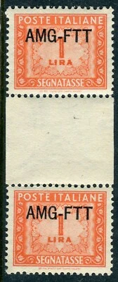 1949-54 TRIESTE A COPPIE CON PONTE SEGNATASSE DA 1 LIRA CON PARTE FILIG LETTERE - Immagine 1 di 2
