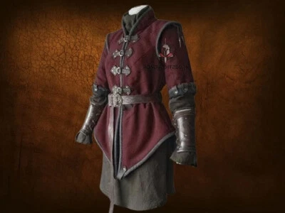 Tela de algodón medieval vikinga gruesa acolchada para mujer doblete Gambesón I Ar Foto 1 de 3