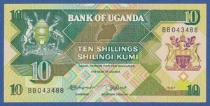 UGANDA -- 10 SHILLINGS ( 1987 ) -- UNC -- PICK 28 . - Imagen 1 de 2
