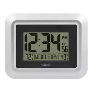 Atomic Digital Wall Clock Self-Setting with Weather-resistant Sensor Temperature - Picture 1 of 9