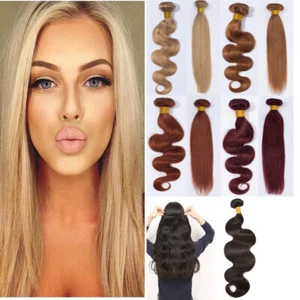 7A Brazilian Virgin Human Hair Extensions Weave Weft 3 Bundles Body Wave Ombre C - Picture 1 of 16