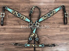 Western Brown Leather Tack Set Of Headstall , Breast Collar & Wither Strap