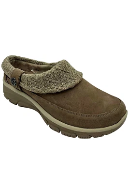 Skechers Easy Going Water-Repellent Suede Clogs Taupe - Image 1 of 3