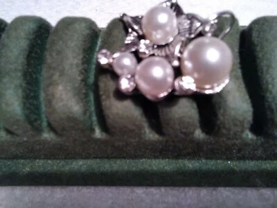 +Kette 925 versilbert.Anhänger mit Perlen silberfarben - Bild 1 von 2