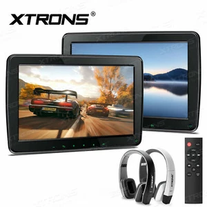 1Pair 11.6" IPS Screen Car Headrest Monitor HDMI 1080P USB FM +Remote +Headphone - Picture 1 of 12