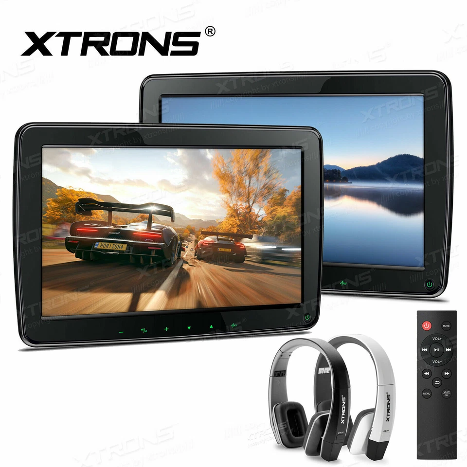 XTRONS 11.6" IPS Screen Car Headrest Monitor HDMI 1080p USB Mp5 Airplay Dongle
