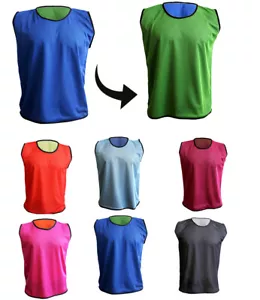 Bavaglini Reversibili Maglia Calcio Allenamento Calcio Netball Rugby Cricket Confezione da 10 - Foto 1 di 7