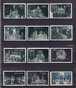 España - 1960 - Semana Santa - 12 Viñetas Conmemorativas Malaga - Imagen 1 de 5