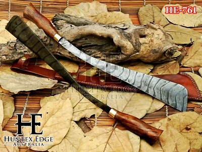 HUNTEX Handmade Damascus Blade, Rosewood, 56 cm Long Exotic Parang Machete Knife - image 1 of 4