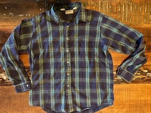 Reloj Vintage Años 80 LL Bean Negro a Cuadros Camisa de Franela para Hombre Talla Grande - Imagen 1 de 8