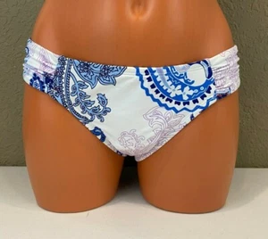 Tommy Bahama Womens Paisley Side Shirred Hipster Bikini Bottom White Size S - - Picture 1 of 4