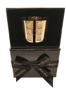 Victoria's Secret Silver Tone Cuff Bracelet Rhinestone Hinged Limited Edition - Picture 1 of 8