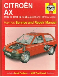 CITROEN AX 1.0 1.1 1.4 PETROL 1.4 DIESEL 1987-94 OWNERS REPAIR MANUAL *HARDBACK* - Picture 1 of 1