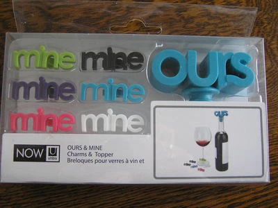 Juego de 7 dijes de copa de vino AHORA Umbra NUESTRO Wine Topper y MINA ~ ~ NUEVO EN PAQUETE Foto 1 de 3