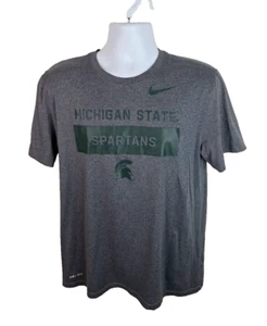 Offizielles Nike Dri-Fit Michigan State Spartans graues T-Shirt Größe Medium - Bild 1 von 6