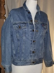 Vtg LEVI STRAUSS Red Tab Levi's Denim Jean ORIGINAL TRUCKER Jacket Medium 12/14 - Picture 1 of 12