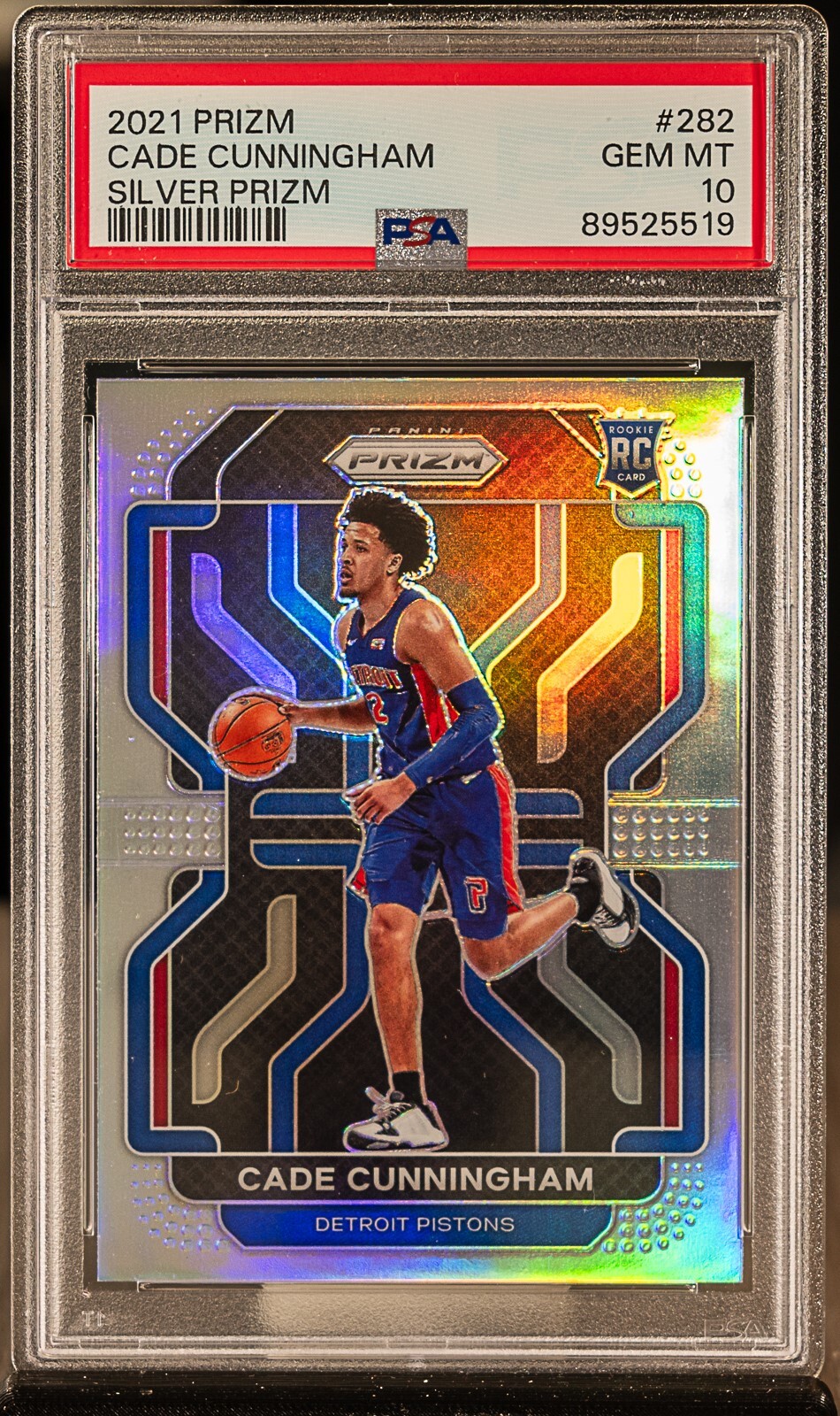 89525519 CADE CUNNINGHAM 2021 Panini Prizm #282 Silver Prizm RC Rookie PSA 10