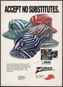 ZUBAZ Pro Line Caps - Original 1991 Trade print AD / poster _ AJD _ Dan Marino - Picture 1 of 1