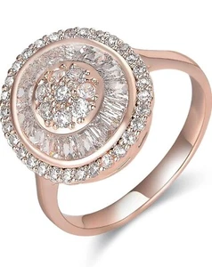 Rose Gold Ring With Cubic Zirconia - Picture 1 of 5